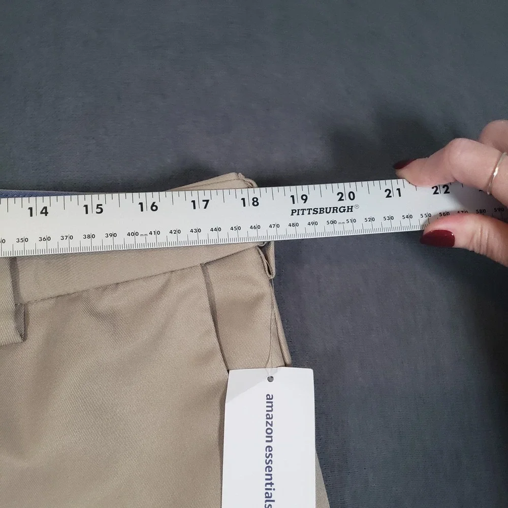 Amazon Essentials Dress Pants Mens 36x28 Khaki Brown Classic Fit Recycled